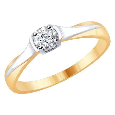 Кольцо, золото, бриллиант, 1011689